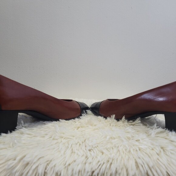 "BRUNO MAGLI "LEATHER, WOMEN'S HEELS (2" Pumps) - BLACK BROWN - Like New - Picture 13 of 14